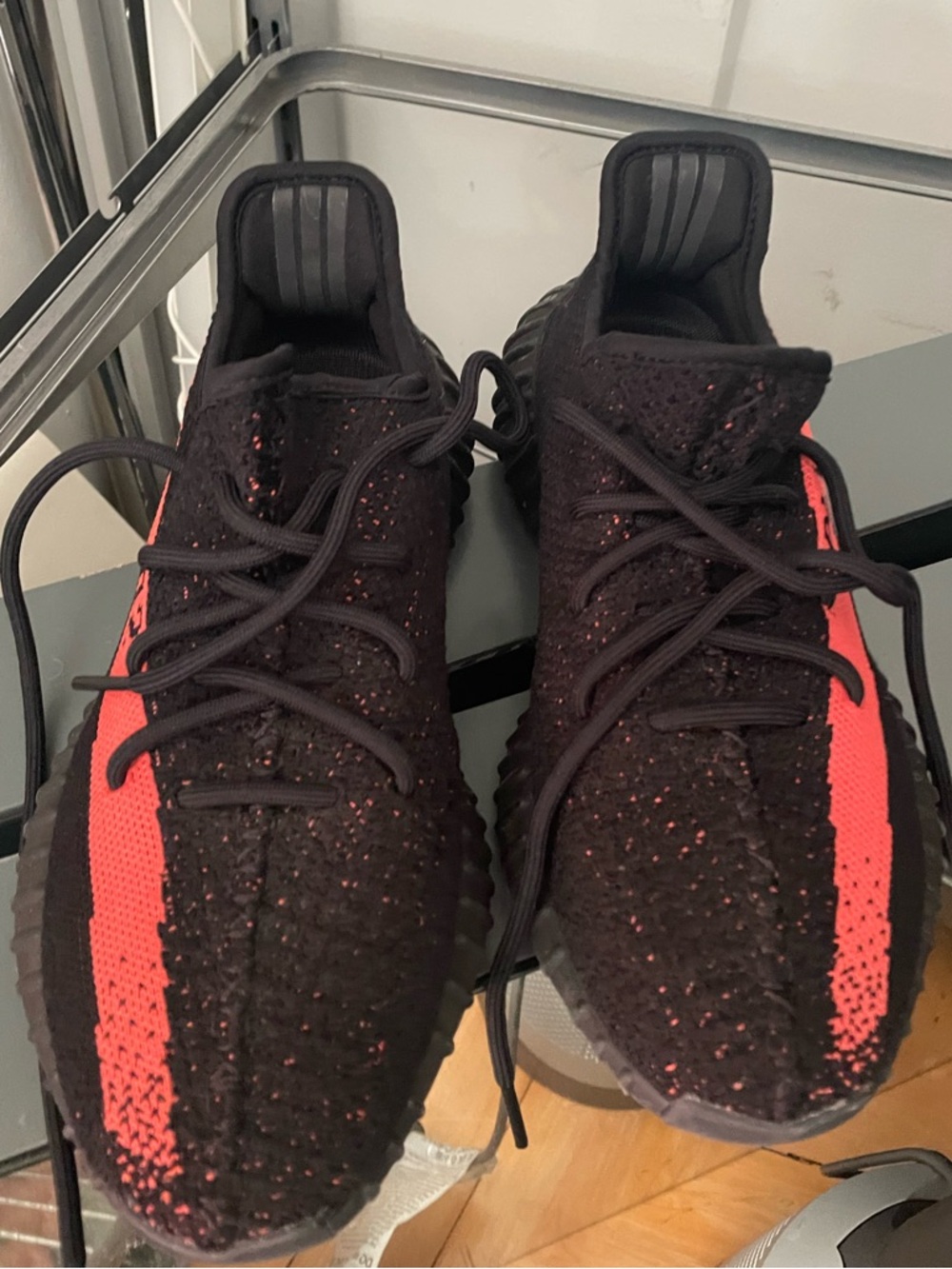 adidas Men's Black and orange Slip-On Sneakers